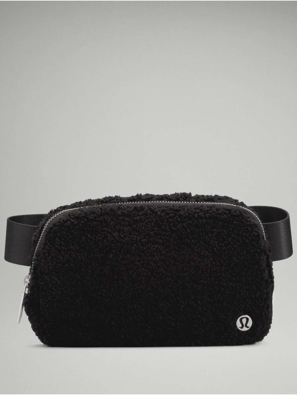lululemon athletica Black Sherpa Belt Bag with Silver Accent